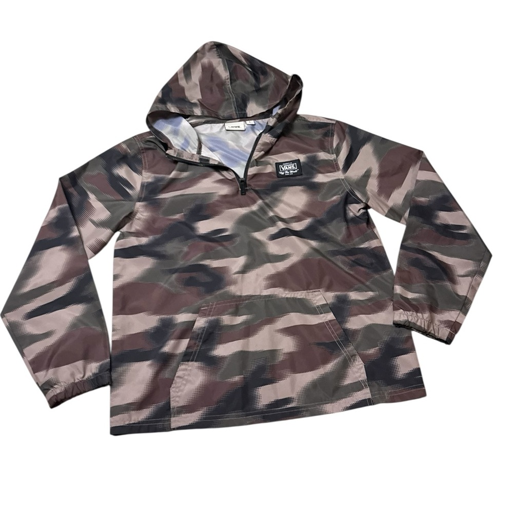 Vans | Camo Half-Zip Hoodie Olive, Brown, Black Like New Size Large L Camouflage